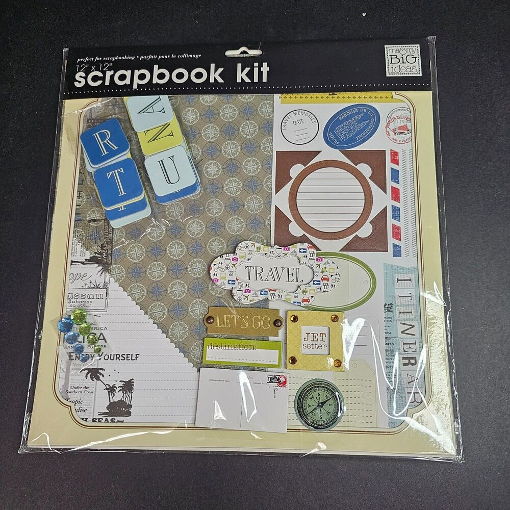 New Me & My Big Ideas Travel Scrapbooking Kit 12" x 12" Complete